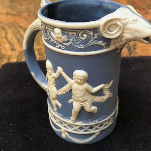 RARE Germany 1890s Ram head cherub SIGNED GOAT HEAD CHILDREN Cherub - Picture 8 of 16